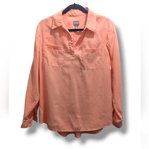 Chico's Peach Collared Pullover Blouse- 2/L(12)